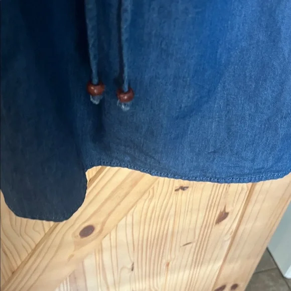 Blue Button-Front Dress - Picture 3 of 5